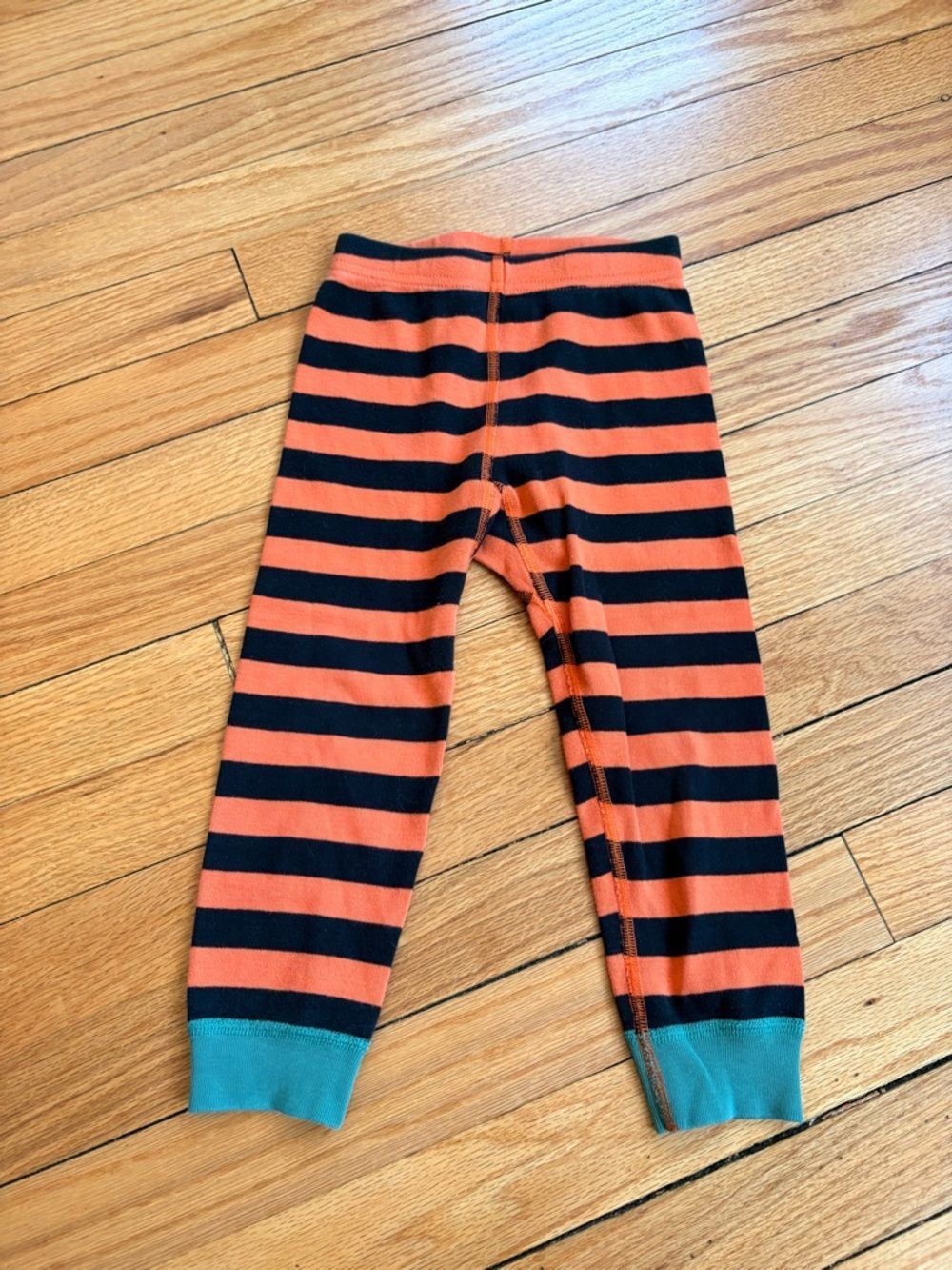 Hanna Andersson Kids Orange and Black Striped Halloween Leggings Pj Pants